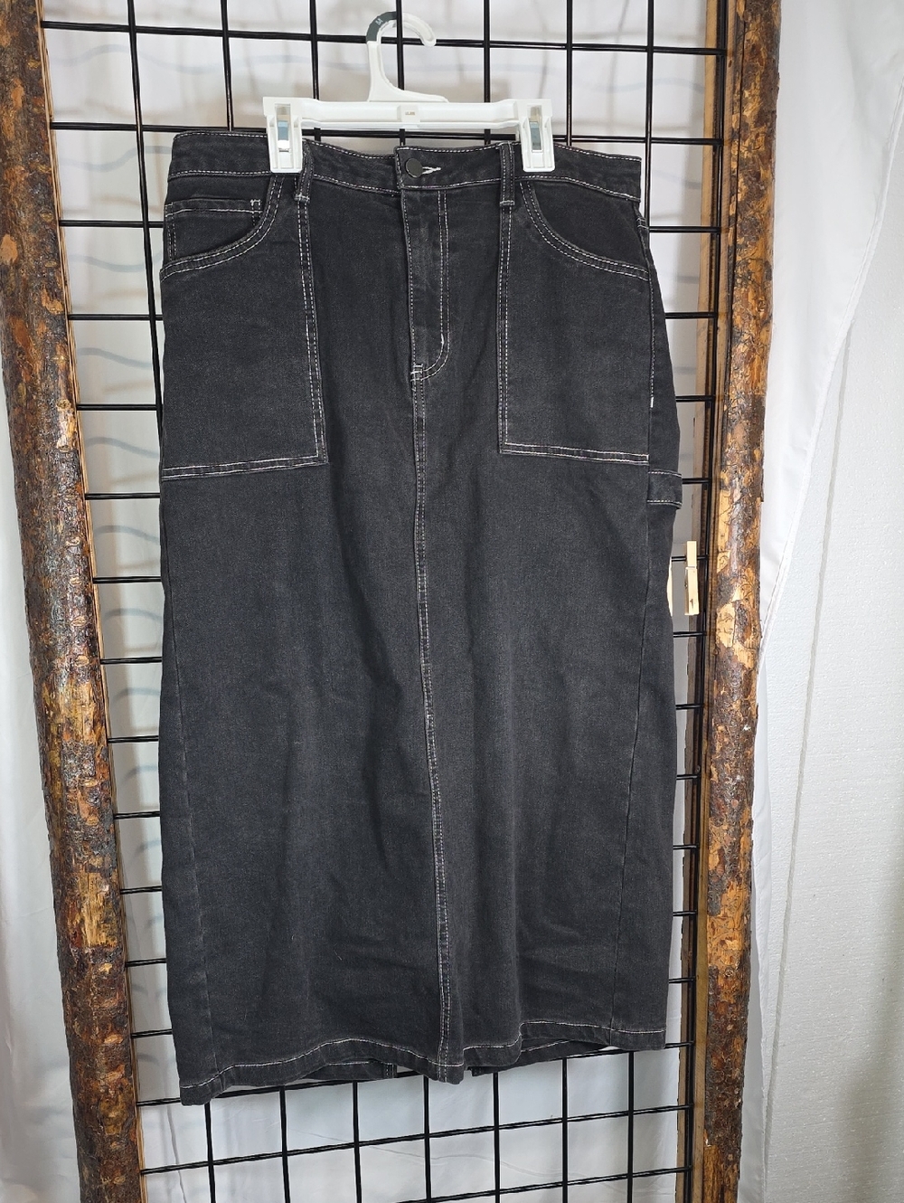 love, Fire Black Denim Label Close-Up